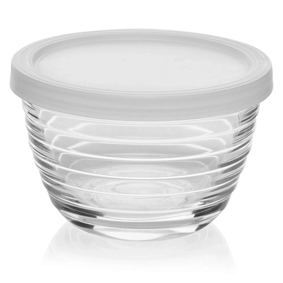 Libbey Small Glass Bowls with Lids, 6.25 ounce, Set of 8, Clear, 3.45-inch –