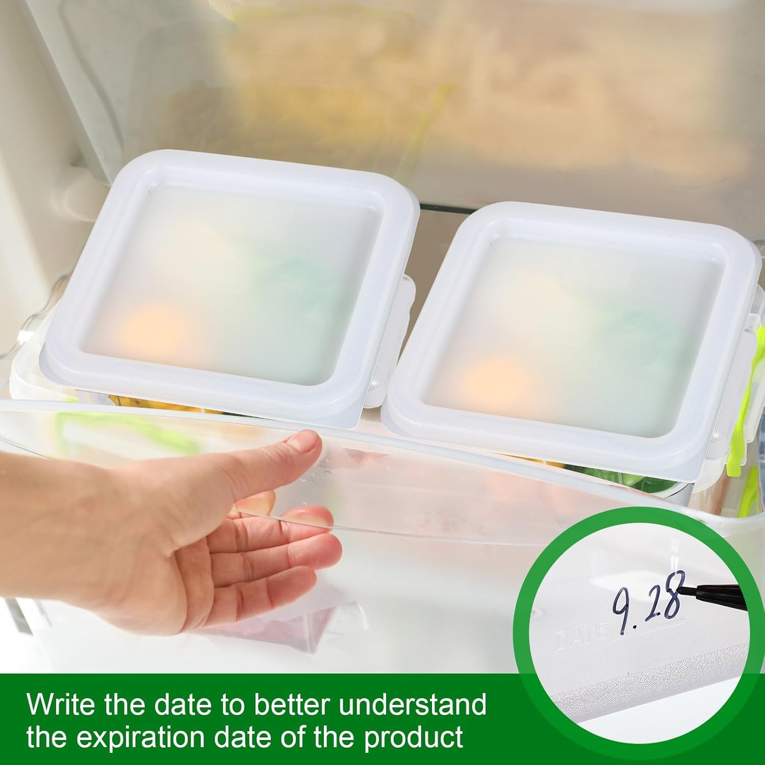 2 Pieces Square Food Storage Containers Polycarbonate Clear food Container