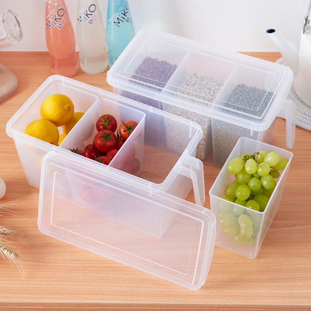 2Pack with 6 dividers, Set of 2 Organizers With Lid and 6 Removable Bins