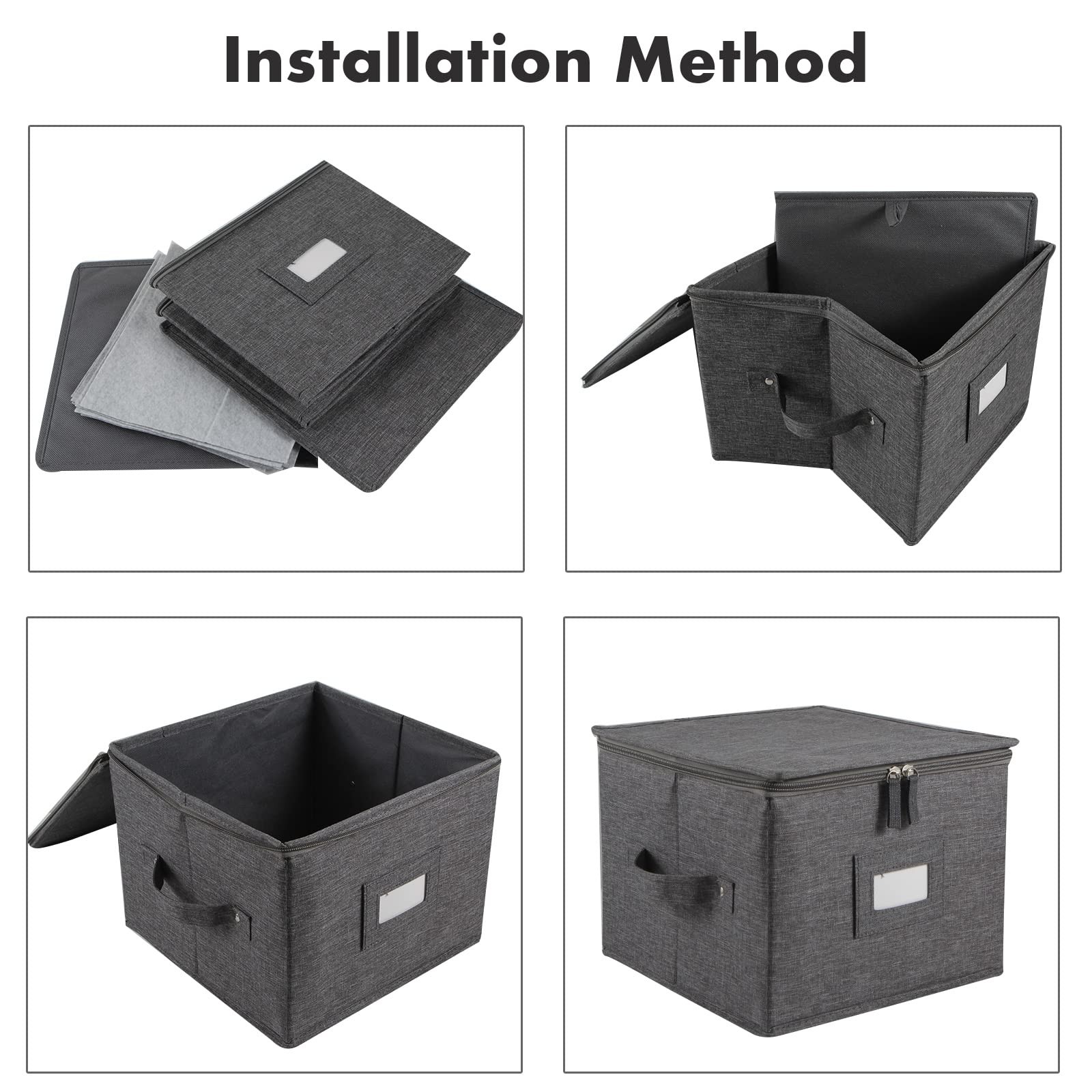 China Storage Container for Bowls or Dessert Plates, 8.5″ W x 6″ H Plate Stor…