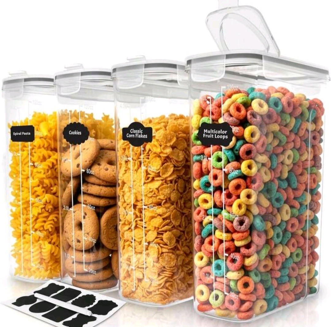 4 Pack Airtight Food Storage Containers Pantry Organizer