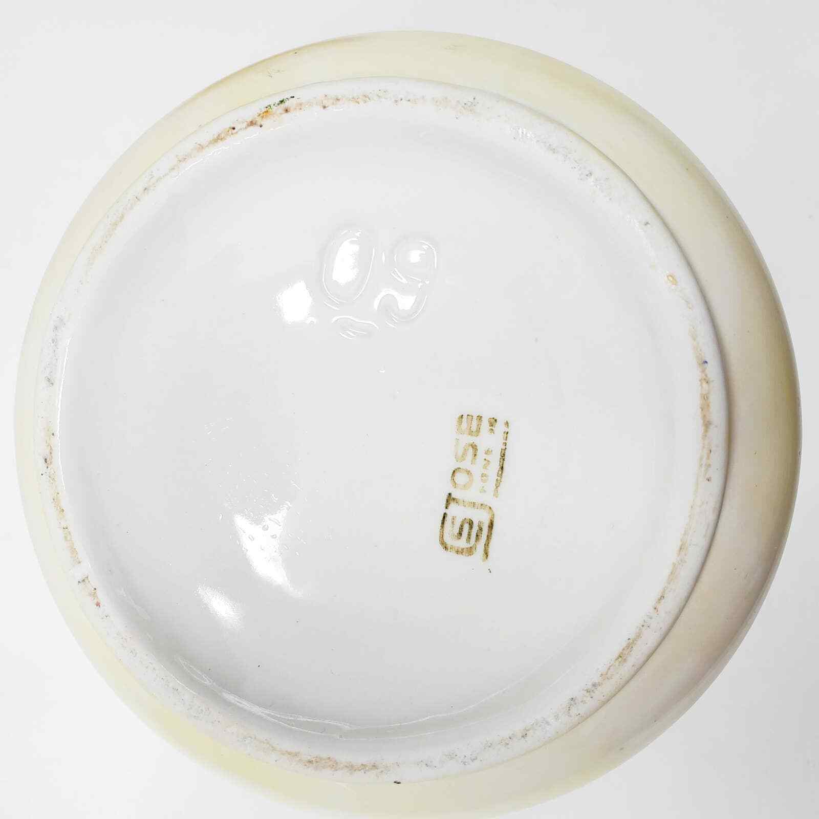 Vintage CSJose Handpainted Signed Floral Cottage Design Ceramic Jar Container