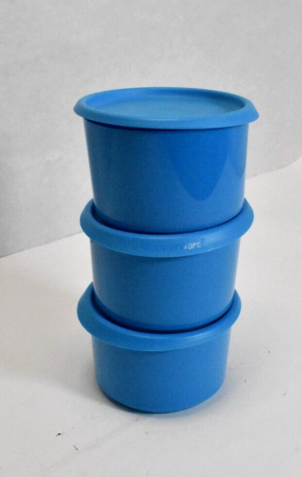 Tupperware One Touch Canister Blue 575ml Kitchen Food Pantry Storage Lot of 3