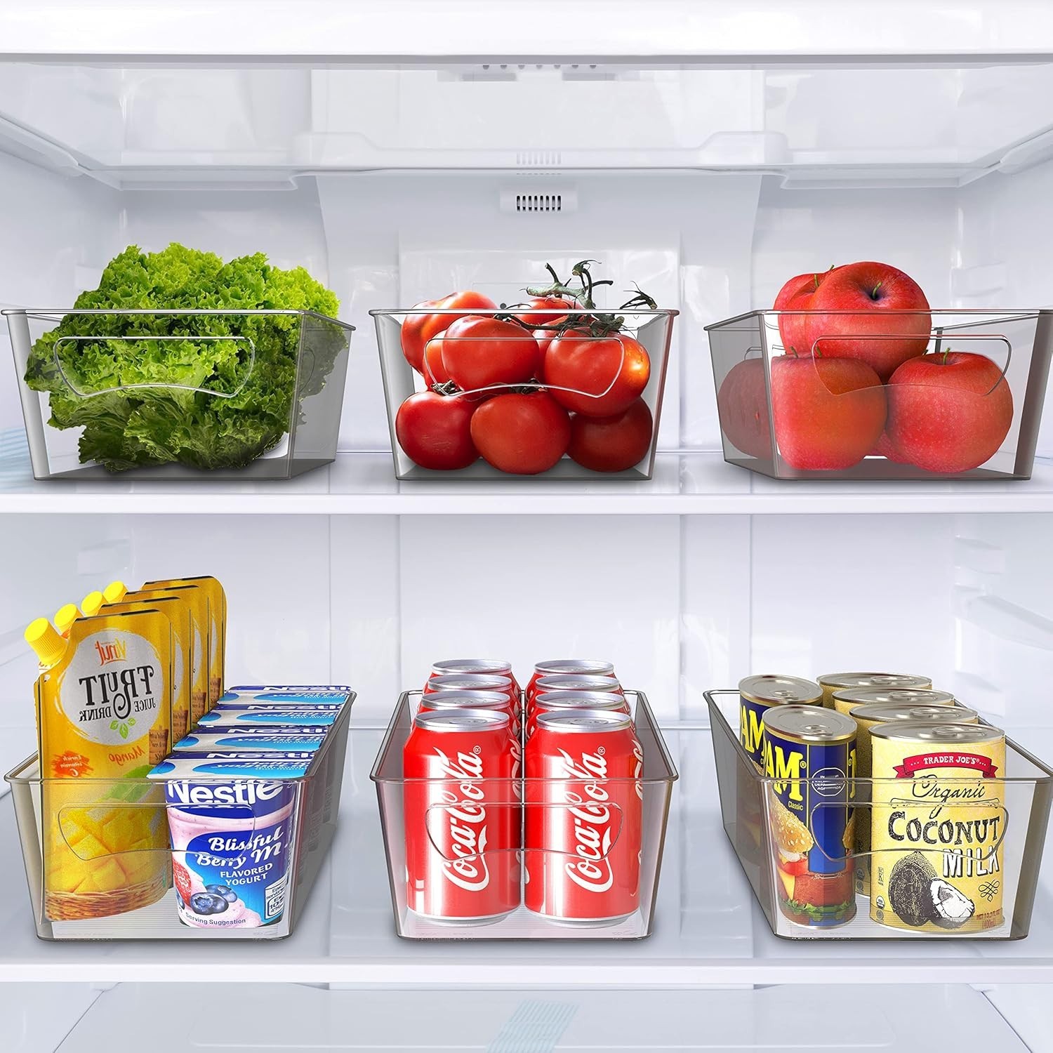 Stackable Clear Storage Bins for Efficient Fridge Organization – 4 Count