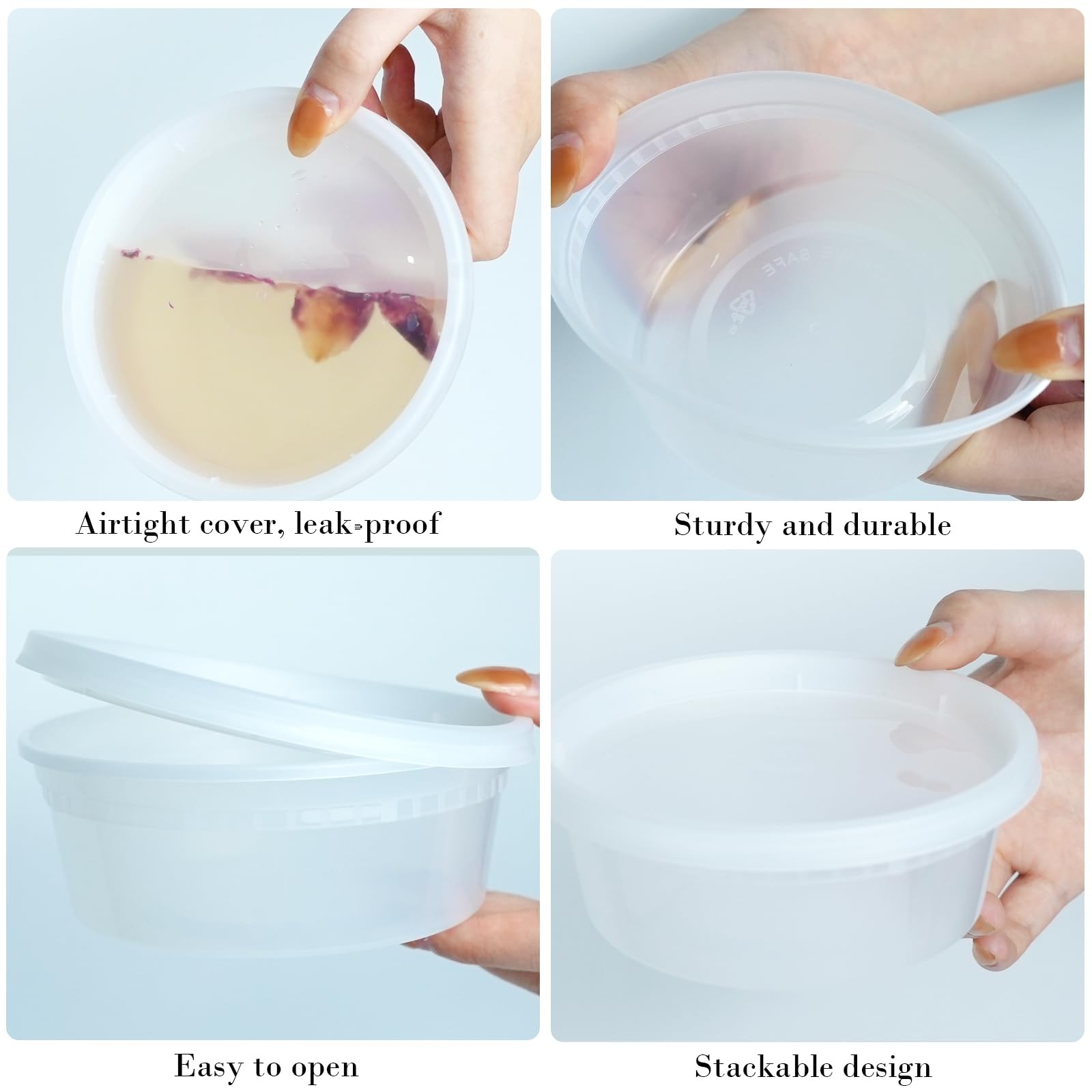 30 Sets (60-Piece) Disposable Food Storage Containers with Lids, BPA-Free, Le…