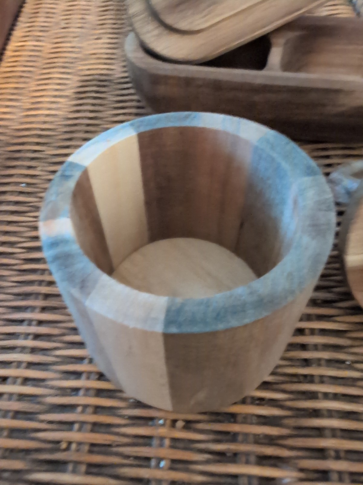 2 Pieces Of Aracia Wood Containers