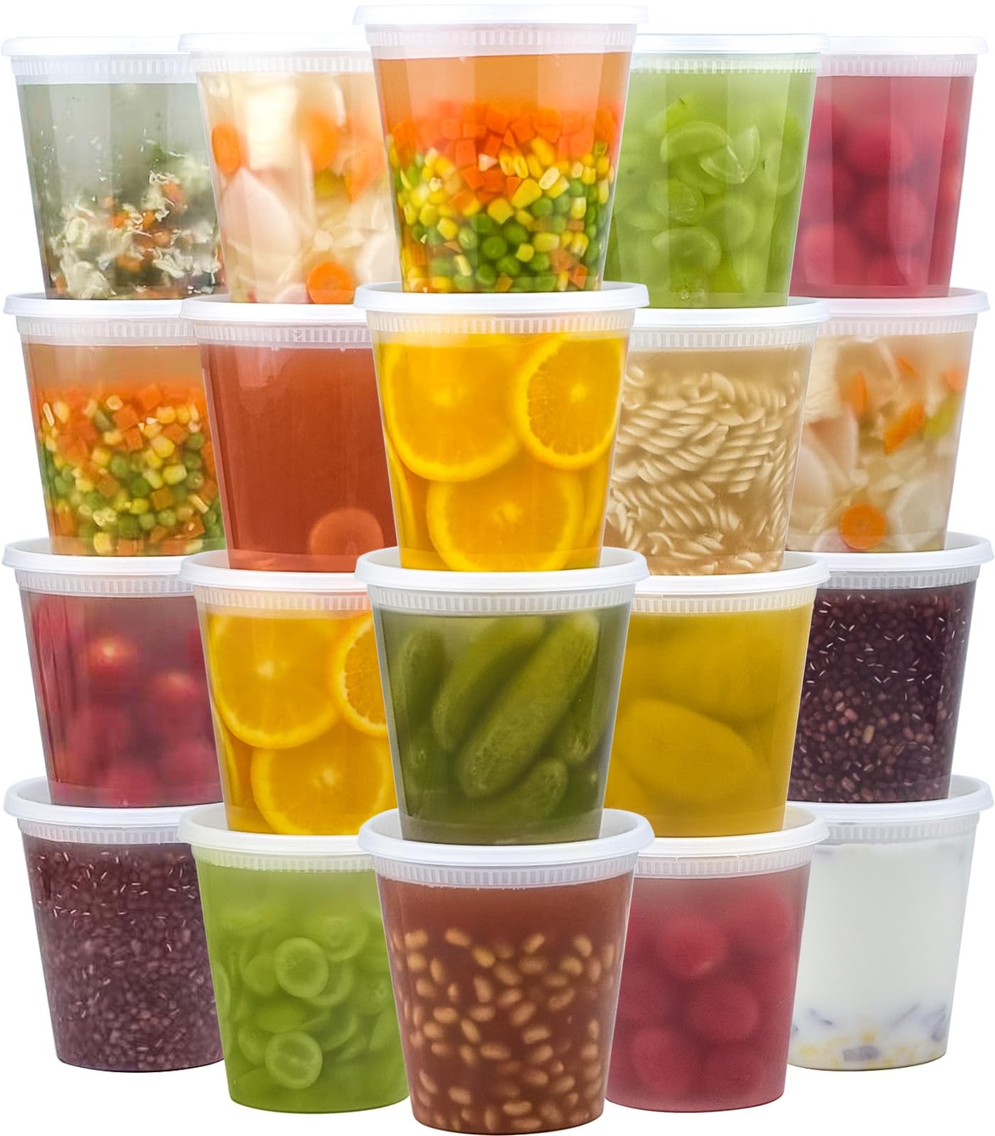 50 Set 32 oz Deli Containers with Lids, Leak-Proof BPA Free Plastic Take Out …