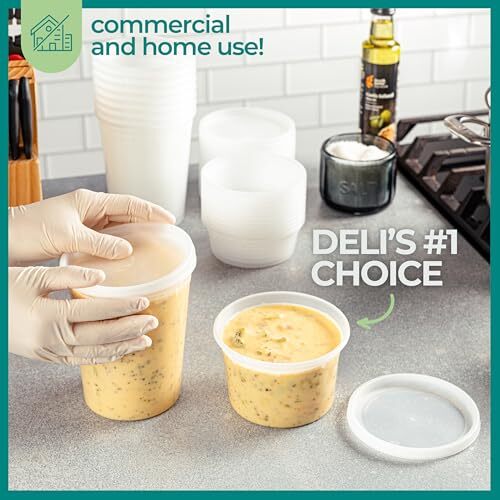 Deli Food Containers With 54 Lids 48 Sets 2432 Oz Quart Size & 2416 Oz Pint Si