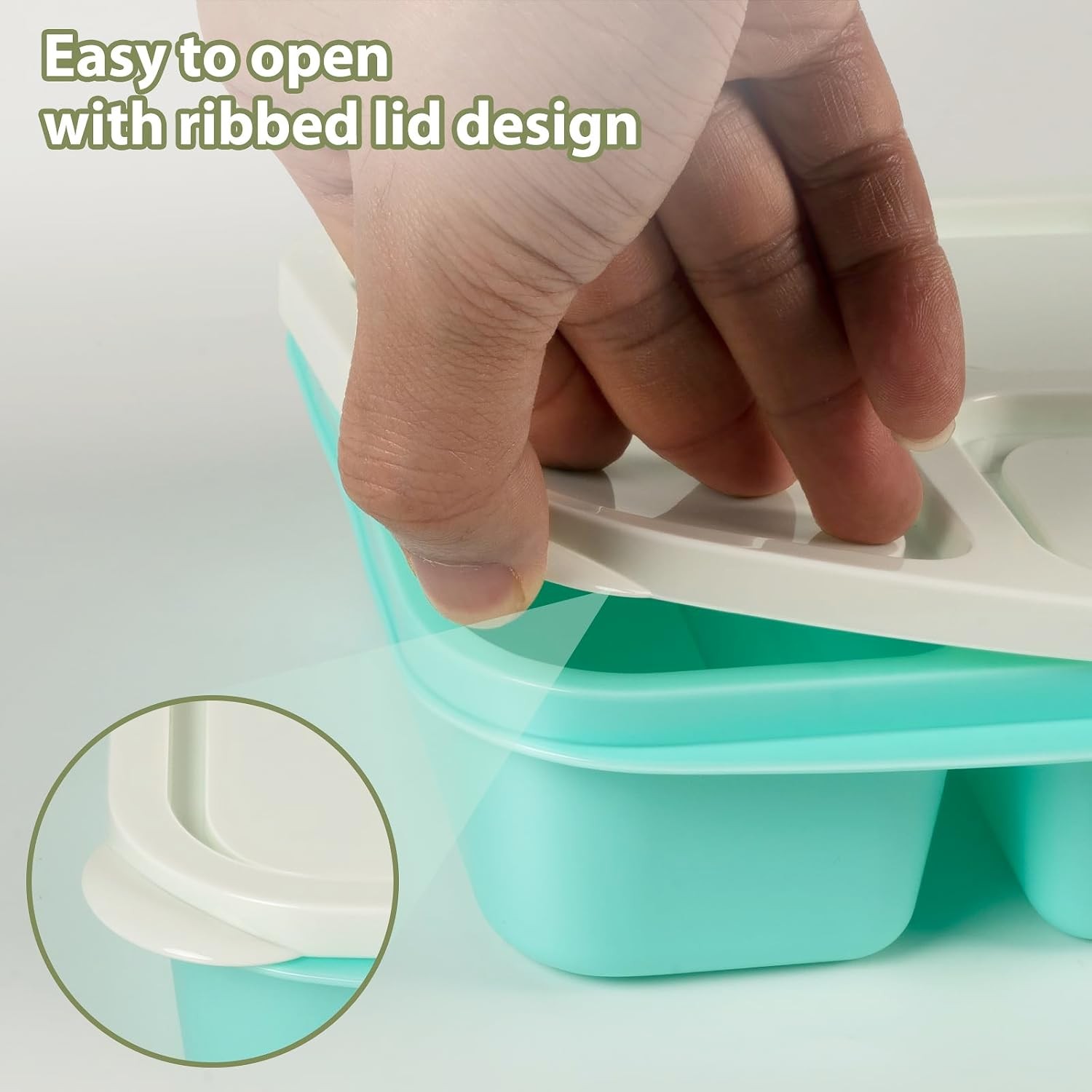 Snack Box Container with lids, Reusable 3 Compartment Bento Lunchable Container