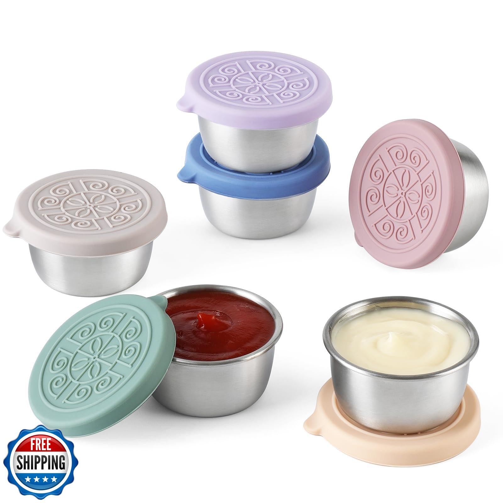 VITEVER [6 Pack] Salad Dressing Container To Go, 1.6 oz Small Condiment Conta