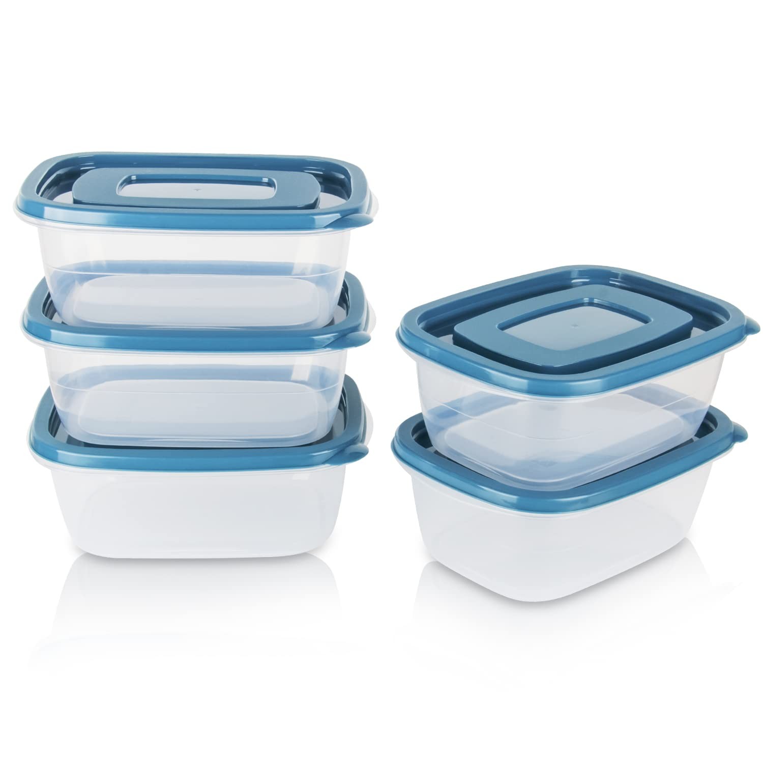 5PCS Food Containers Storage Sets(1000ML per Box),BPA-Free Rectangle Plastic …