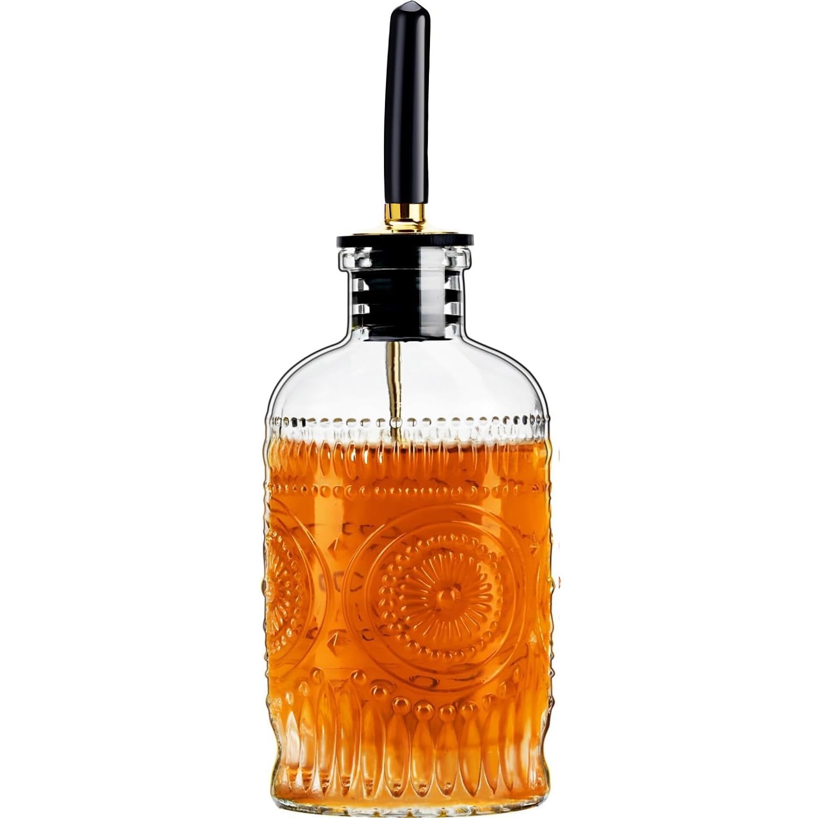1pcs Glass Coffee Syrup Dispenser Bottles 7 OZ, Simple Syrup Bottles with Met…