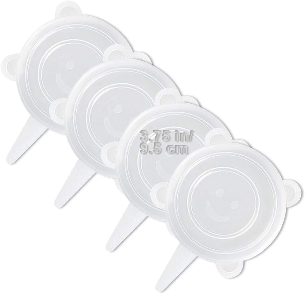 4 Pack Silicone Stretch Lids 3.75in Reusable Food Storage Container Covers Sturd