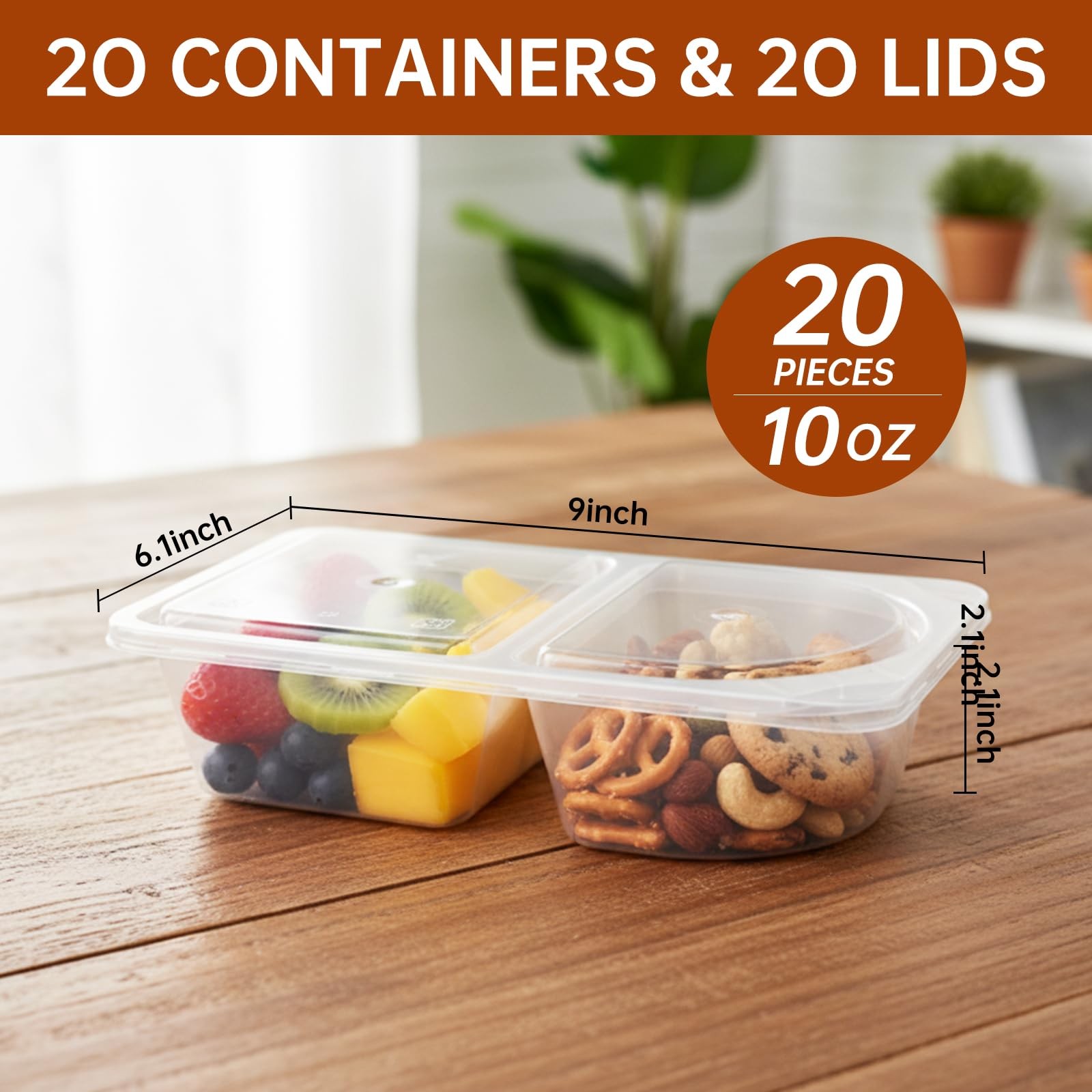Reusable Snack Containers with Lids, Snack Containers, 10 Snack Packs Contain…