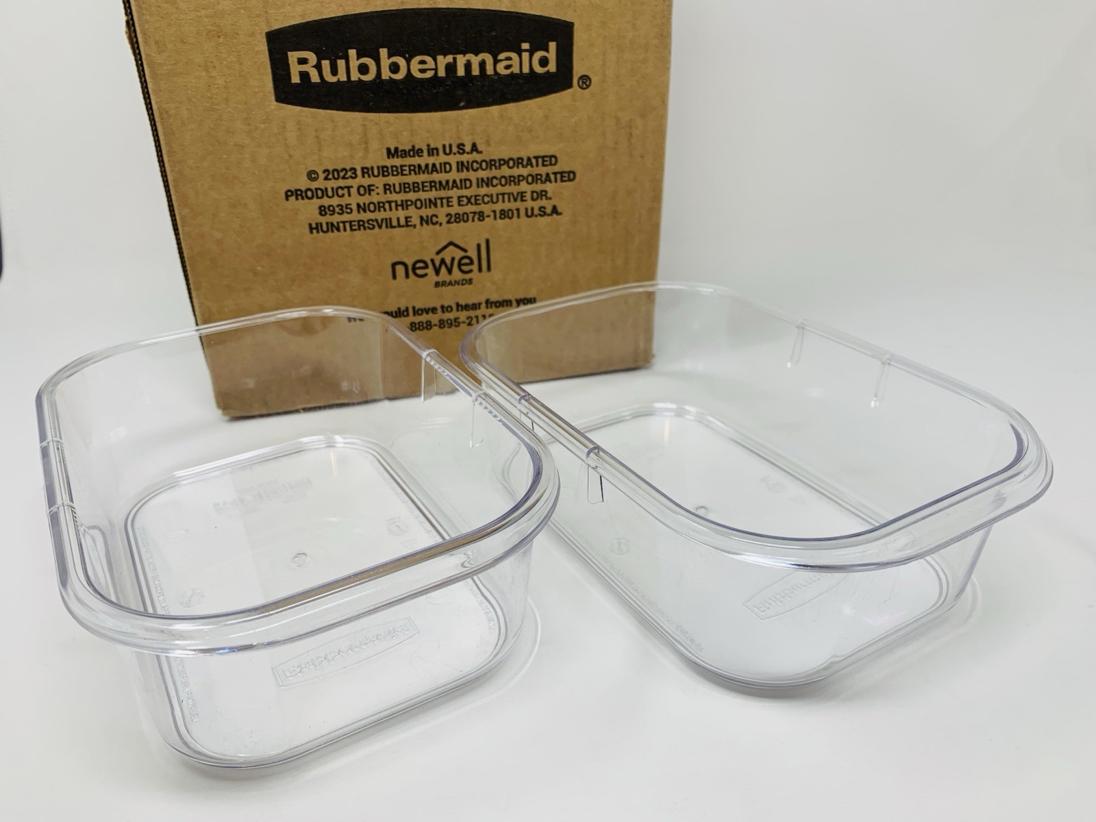 RUBBERMAID Brillance 3.2 Cup *Two* Food Storage Container Clear Plastic, No Lids