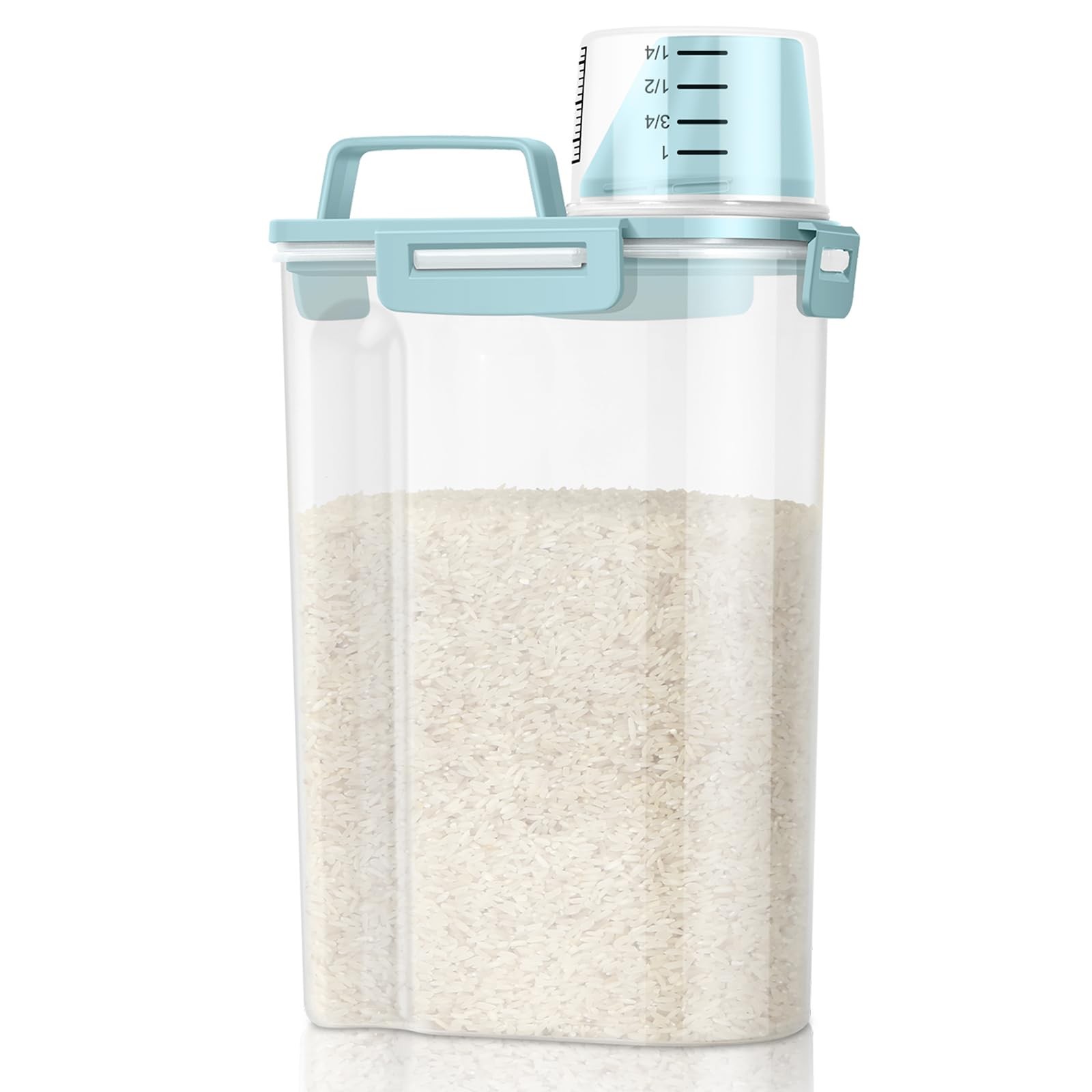 TBMax Rice Storage Container 3-5 Lbs Flour Cereal White & Blue