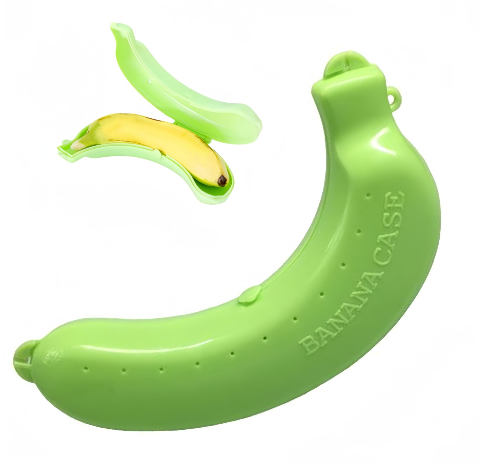 SATONBEYI 2Pcs Banana Case,Banana Holder for 7.5in x 1.9in x 1.6in, green