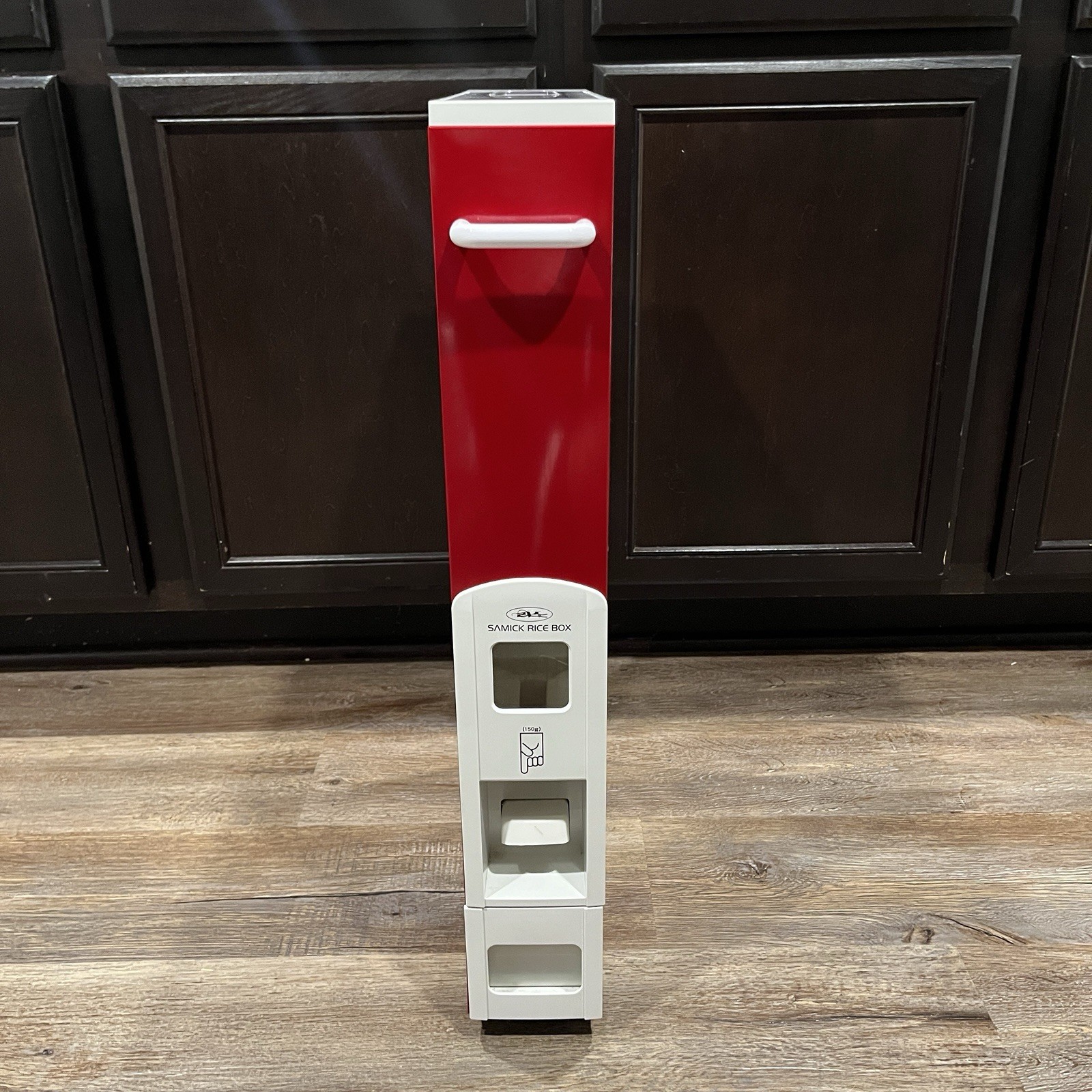 Vintage Samik Rice Dispenser 150g Korean Rice Box Red Retro Kitchen RARE 15x4x26