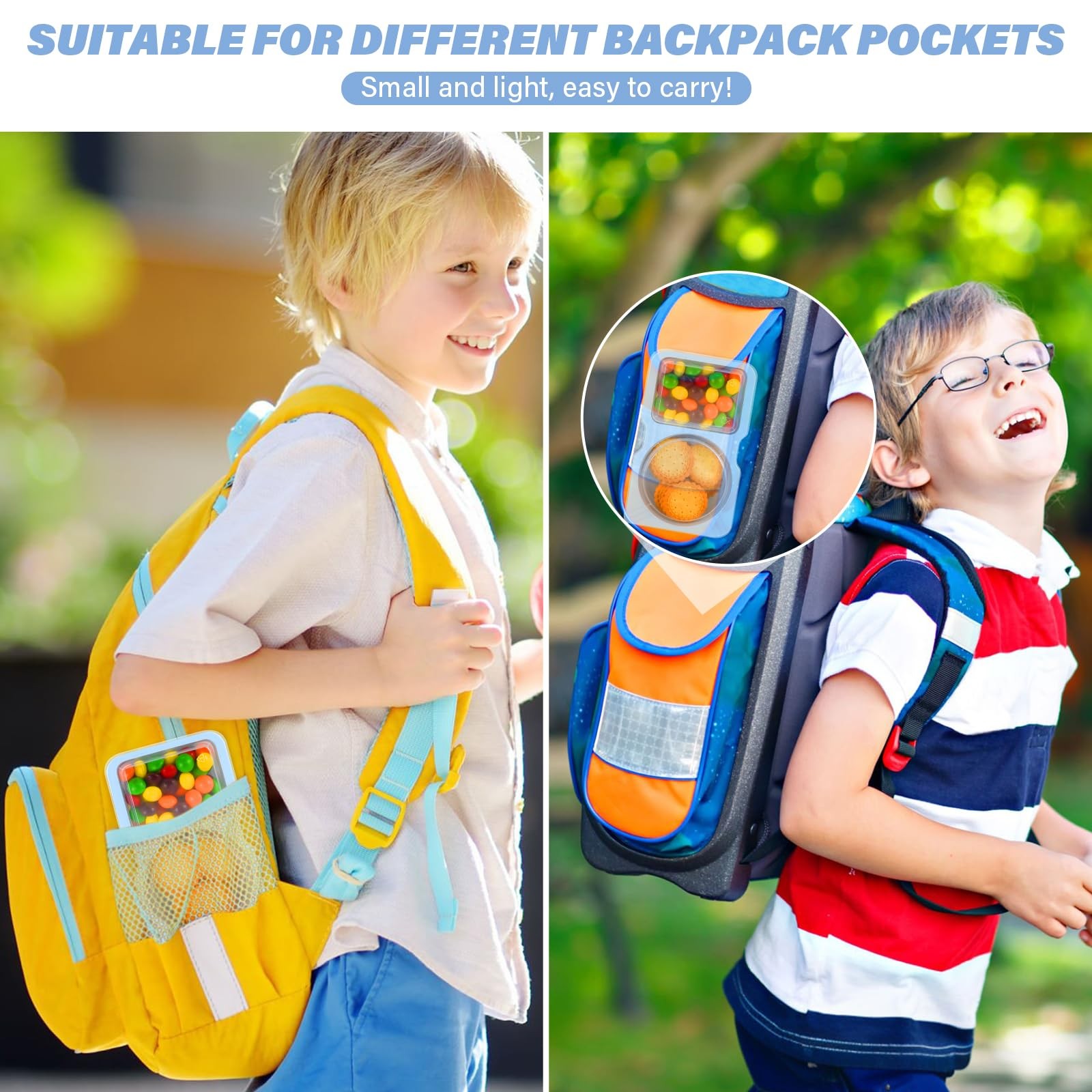 Double Compartment Snack Containers with Lids, 2 Compartment Condiment Contai…