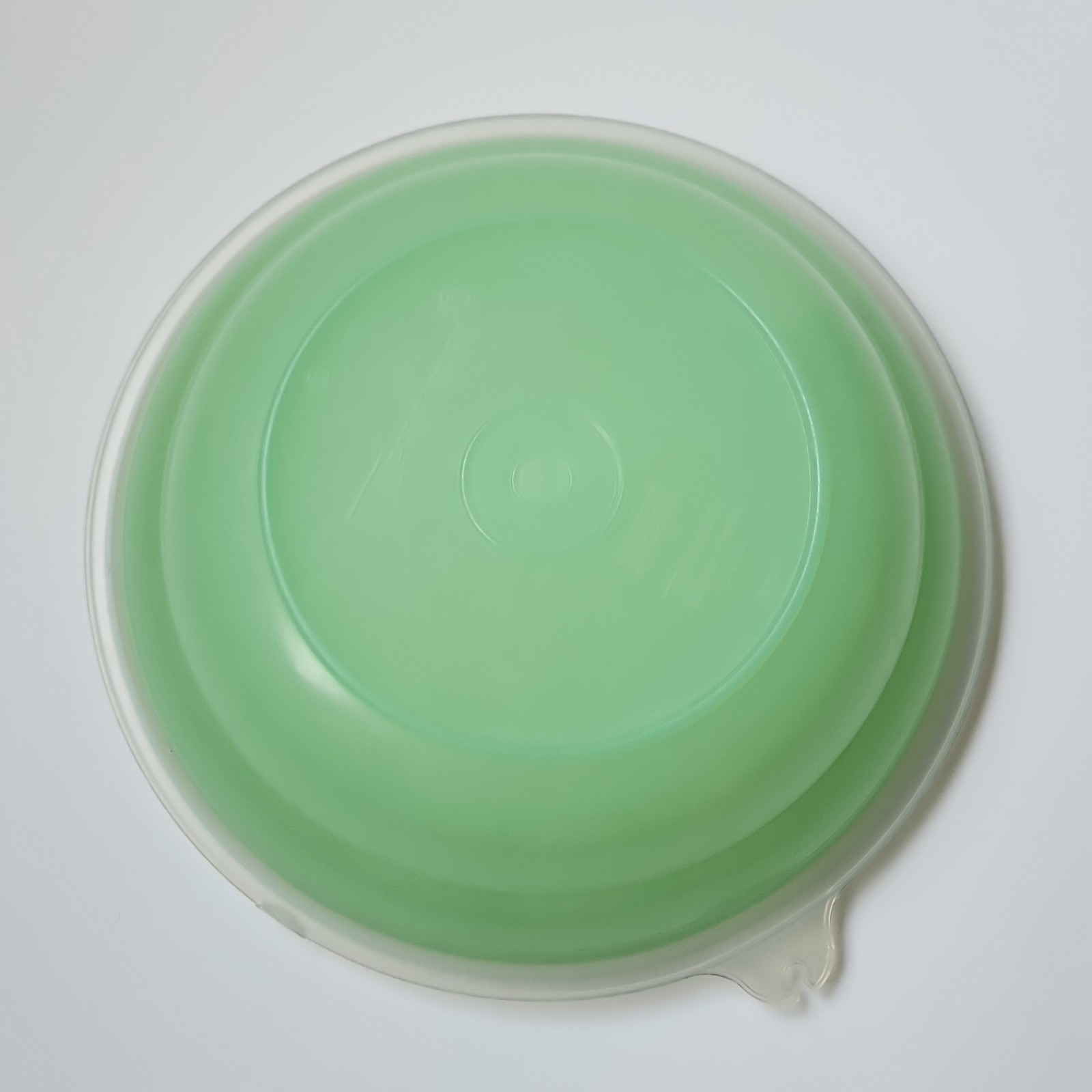 Tupperware Vintage #155 Round Container Set 4pc 10oz Green Yellow Snap Lids #227