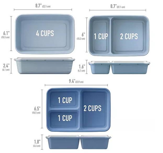Bentgo Prep 90 Piece Meal Prep Set (Blue Mist Collection)