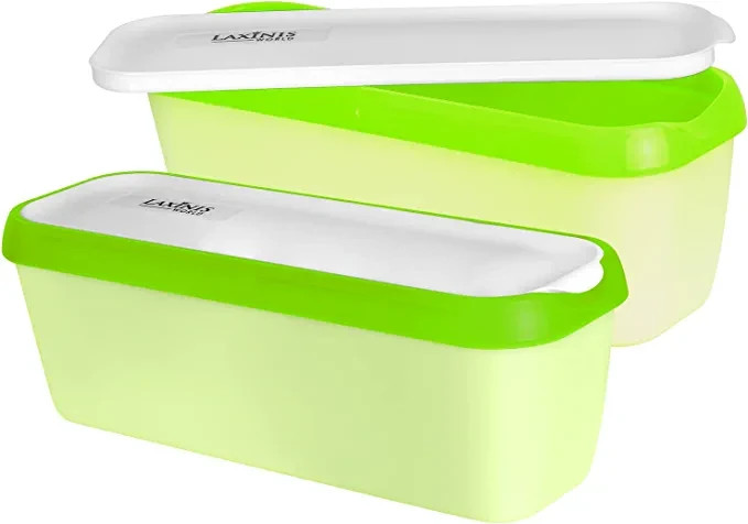 Pack Of 2 Ice Cream Containers With Lids 1.5 qt. green 3 sets