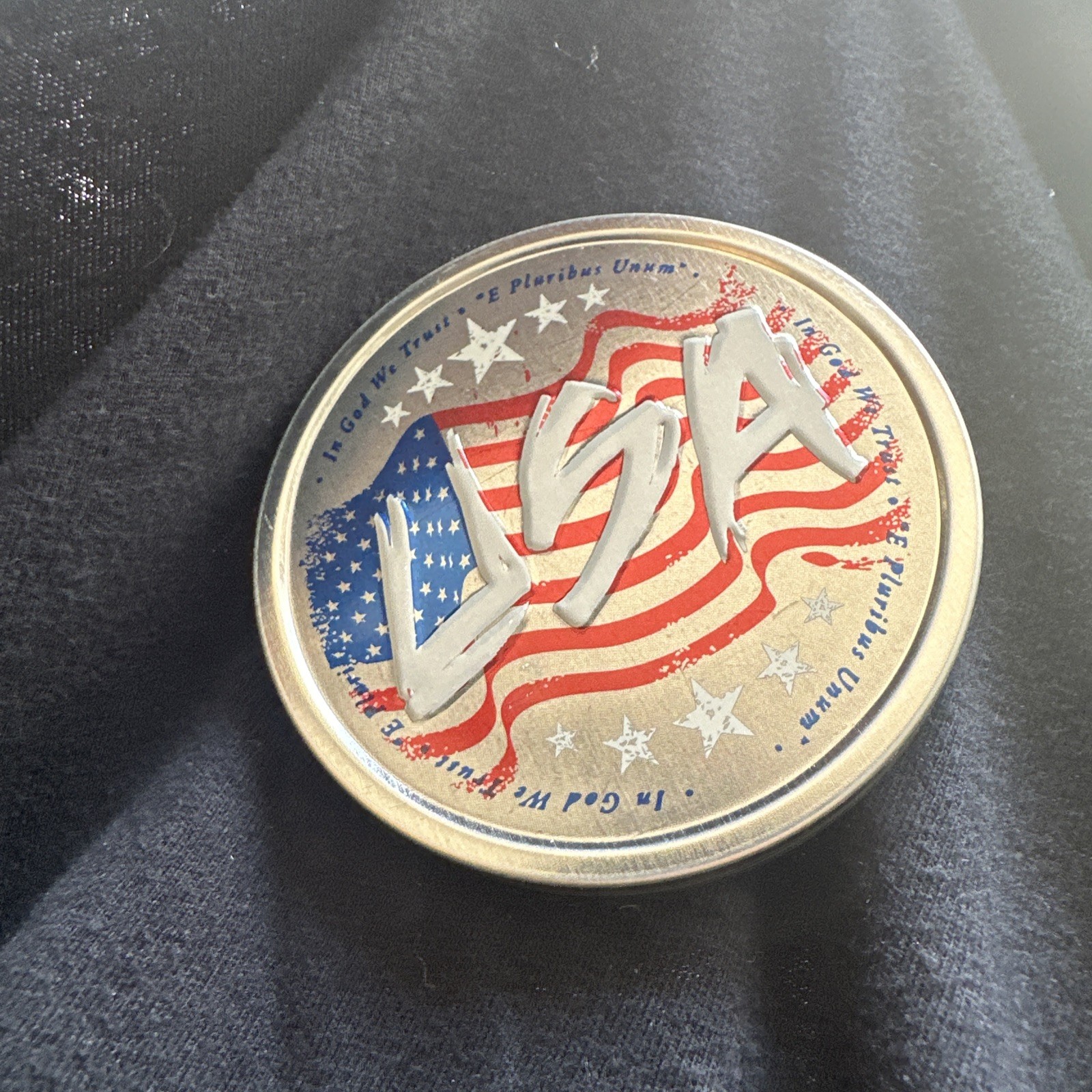 Dip Can Lids 100 New Old Stock Kayak Snuff USA In God We Trust E Pluribus Unum