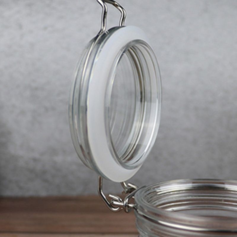 1250ML Square Clip Top Storage Jar With Airtight Seal Lid Container