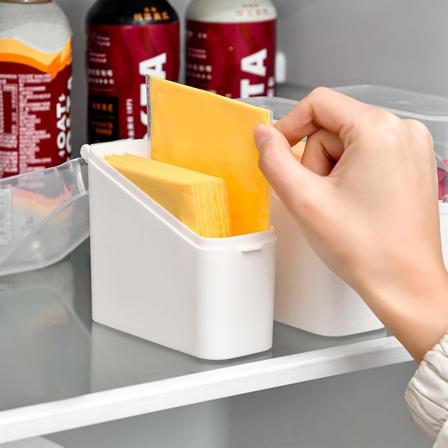 Sliced Cheese Container for Fridge, 2/4 PCS Cheese Storage Box with Flip Lid …