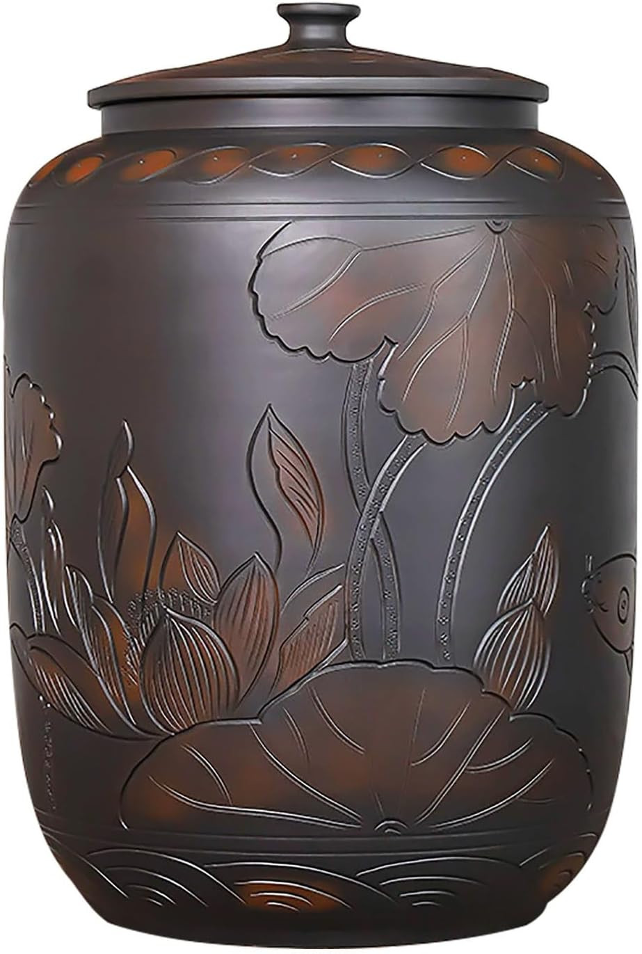 Food Storage Jar Ceramic Rice Jar with Lid 22Lb 33Lb 55Lb Ceramic Rice Container