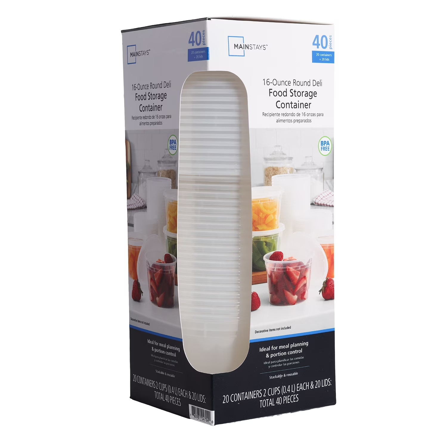 Plastic Deli Container Reusable Food Storage Meal Prep 20 Pieces 16oz.
