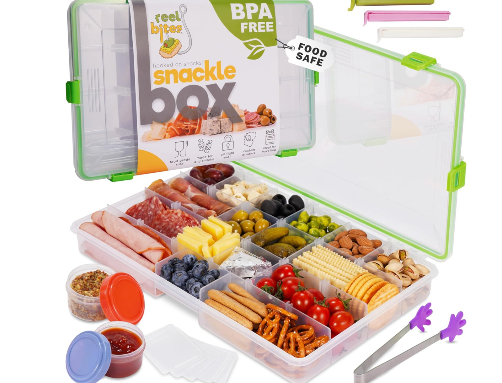 Reel Bites BPA Free Large Snackle Box Container for Travel – Snacklebox Containe