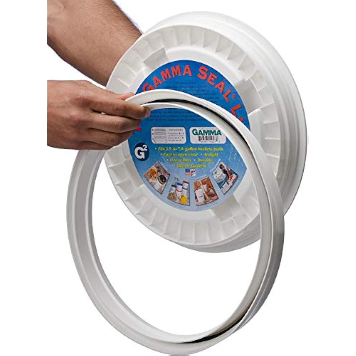 White Gamma Seal Lid Airtight & Leakproof Storage for 3.5 to 7 Gallon Bucket