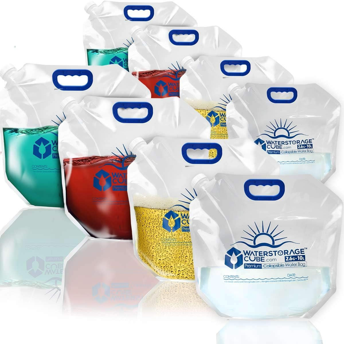 Premium Collapsible Water Container Bag, BPA Free Food Grade Clear Plastic Stora