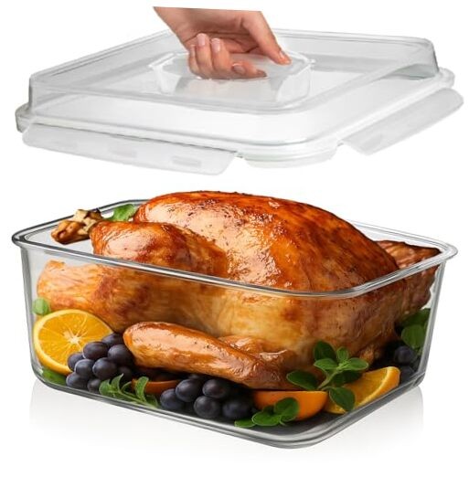 6500 ML / 220 oz / 28 Cup LARGE Glass Food Storage Container with 6500 ml