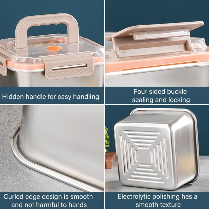 Leak Proof Stainless Steel Lunch Box Storage Container with Translucent Top