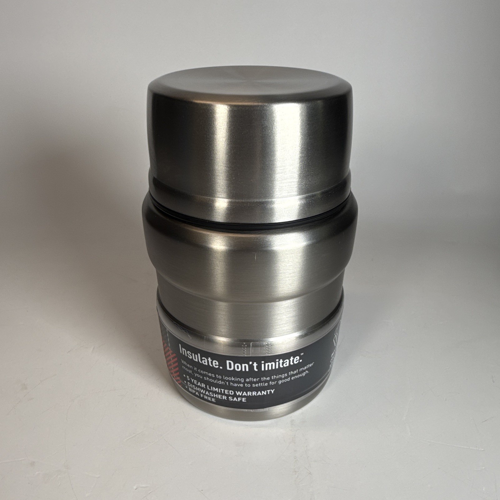 Thermos 16 oz Stainless Steel Insulated Food Jar Screw Lid BPA-Free Silver/Black