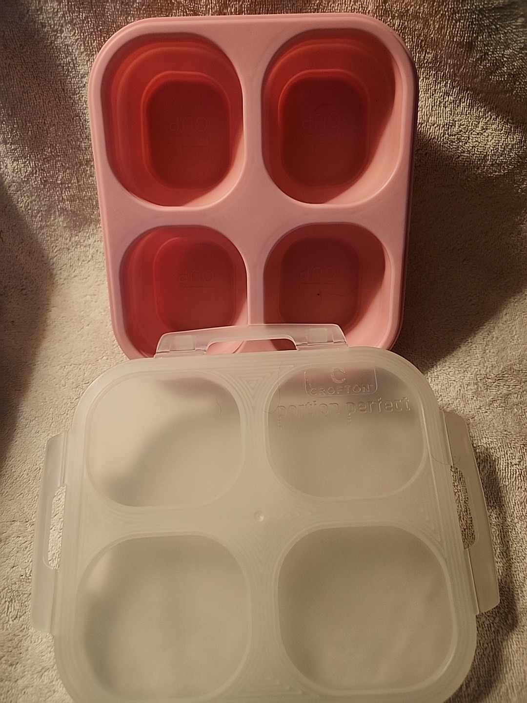 Crofton Portion Perfect Collapsible Meal Kit Pink 4- 1 Cup Compartments