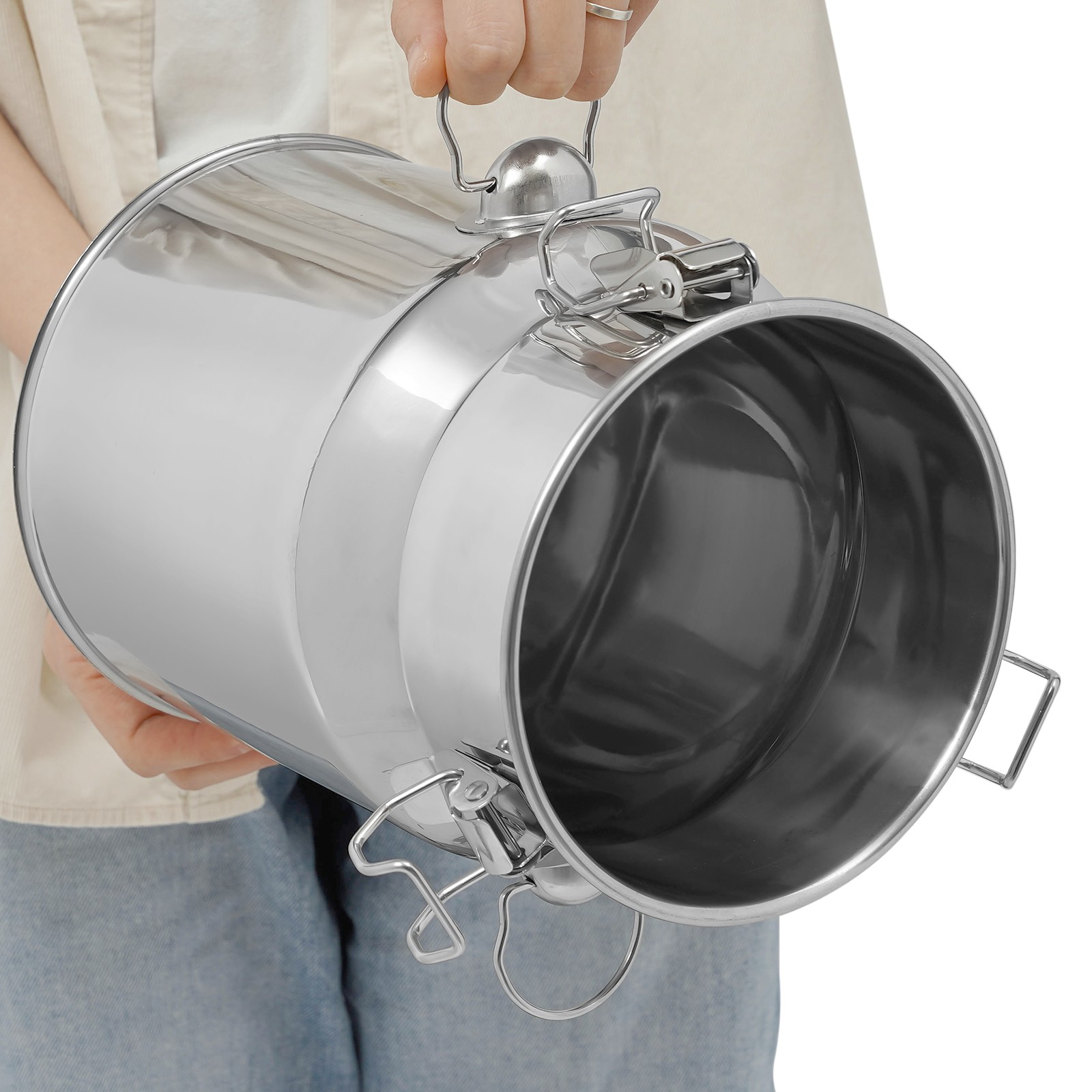 201 Stainless Steel Milk Can 5L 1.32Gal Milk Container Milk Bucket Good Sealing