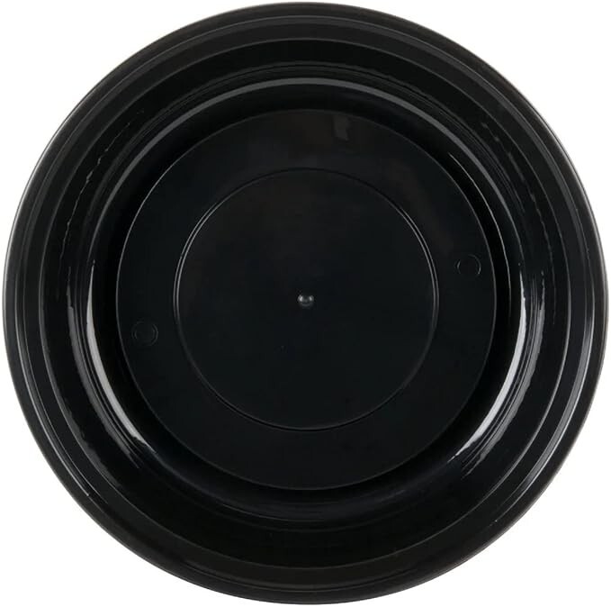 100 Pack Meal Prep 48 oz Microwaveable Food Containers With Dome Lids Black