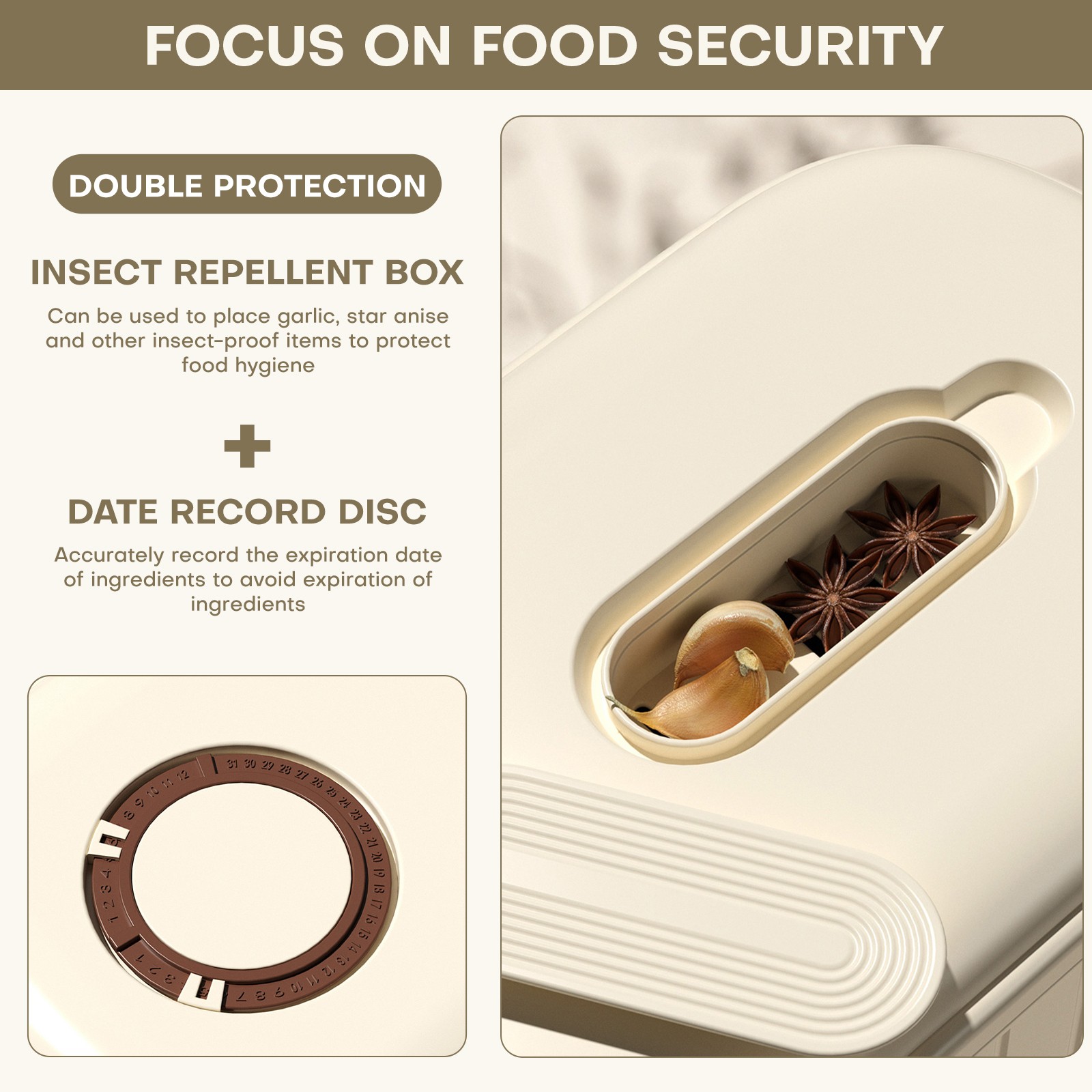 13/24 lbs Rice Dispenser Airtight Food Storage Bin with Measuring Cup for Cereal