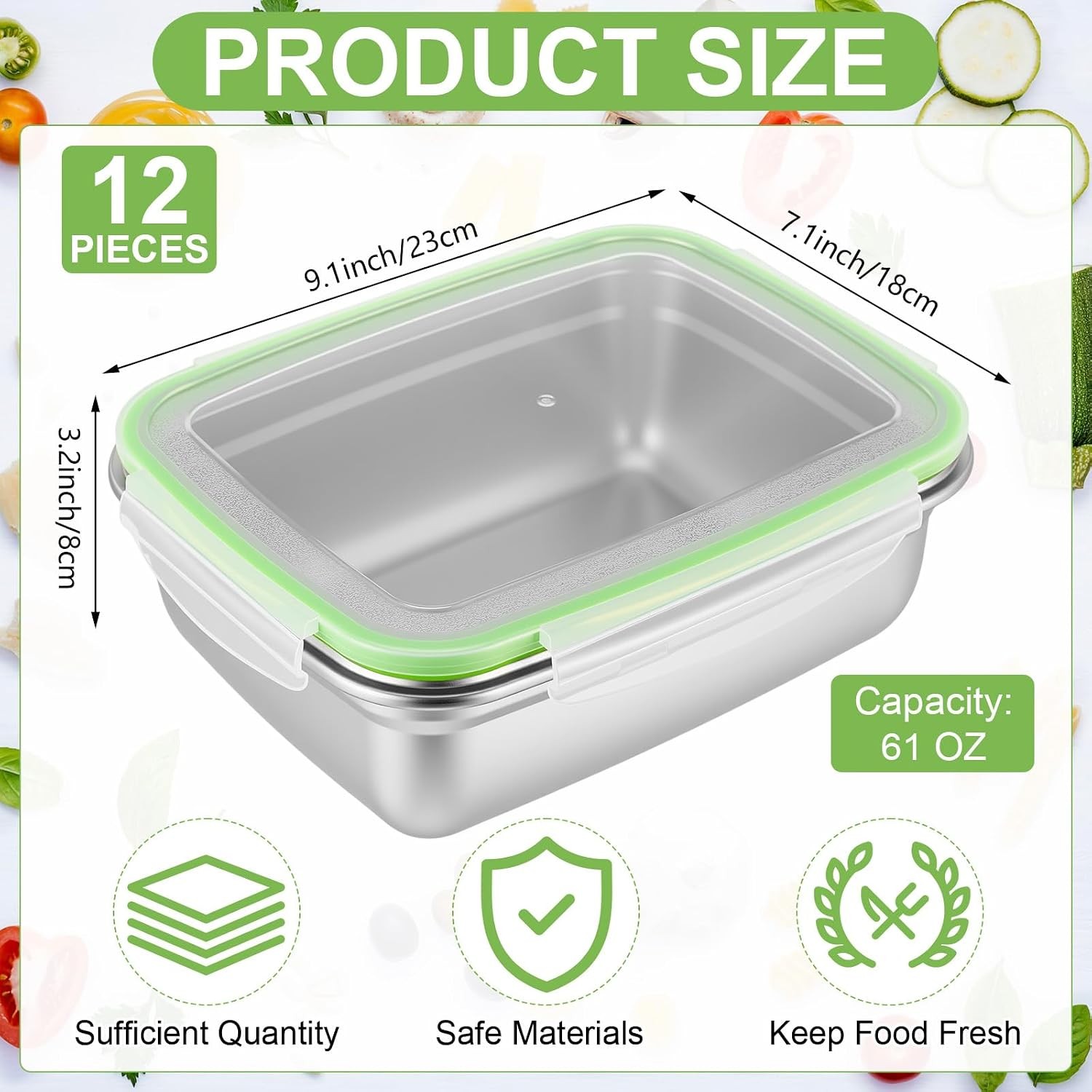 Blushtier 12 PC 304 Stainless Food Storage Containers