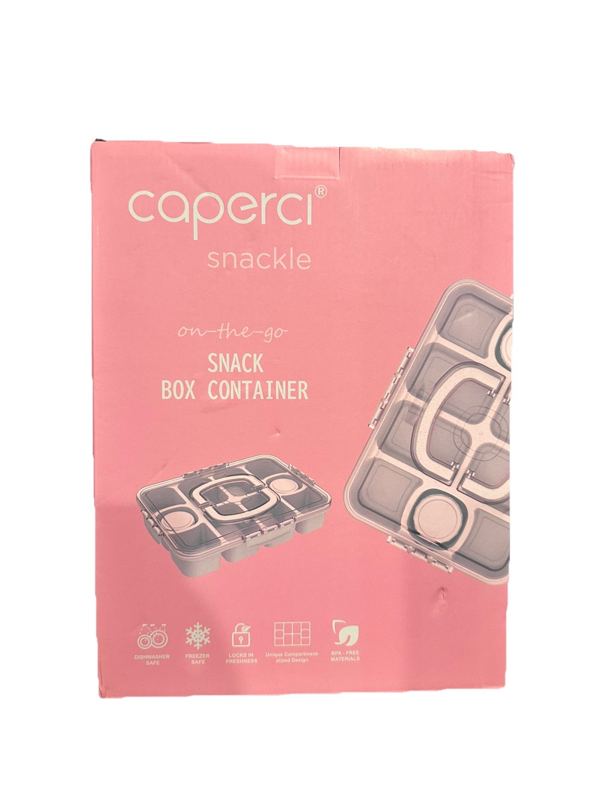 Caperci Snack Box Container with Leak-Resistant Lid & Locking Clips