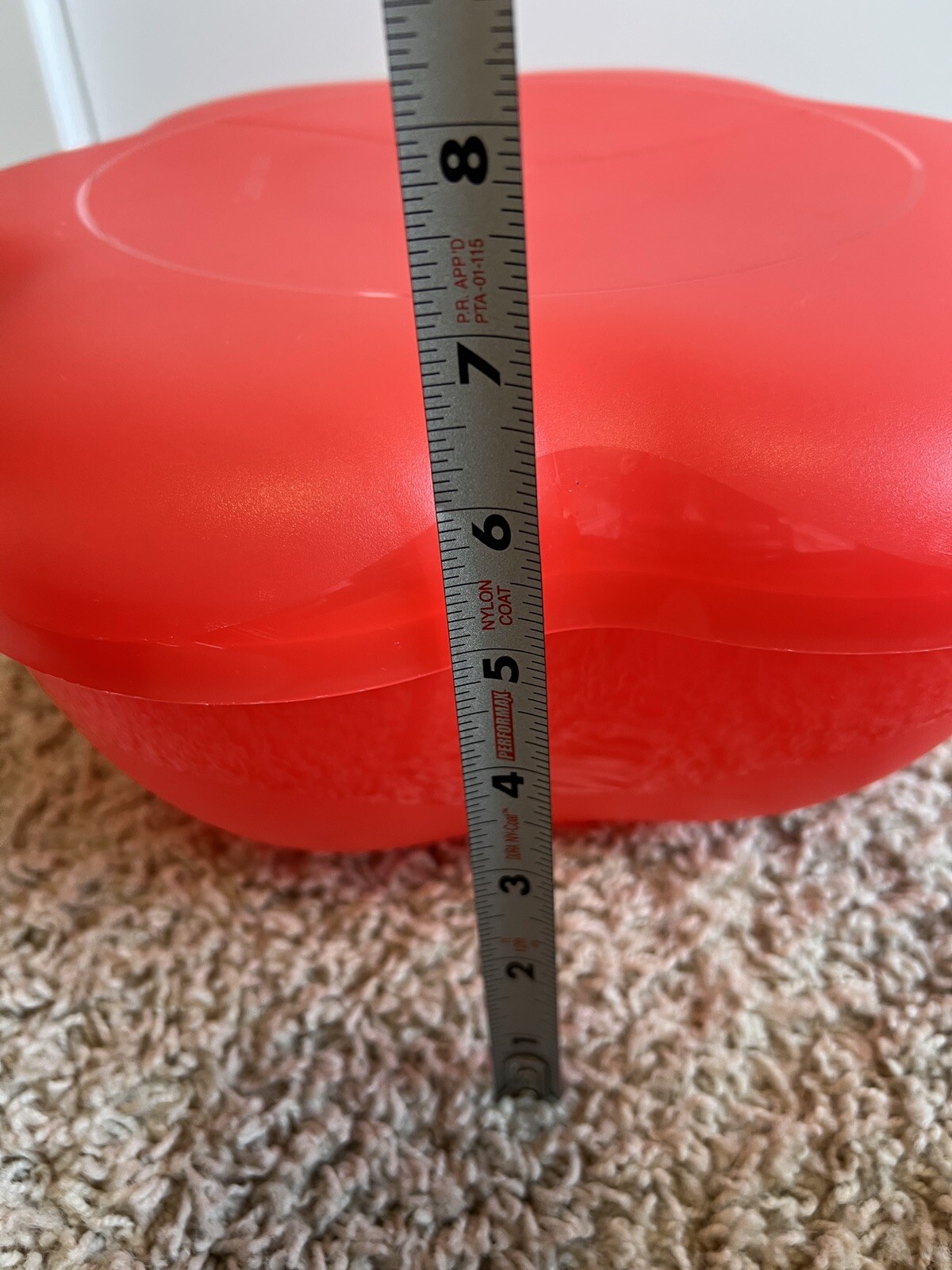 Vintage Tupperware Flower Chip Salad Bowl 4624A-2 Red Large Serving Bowl
