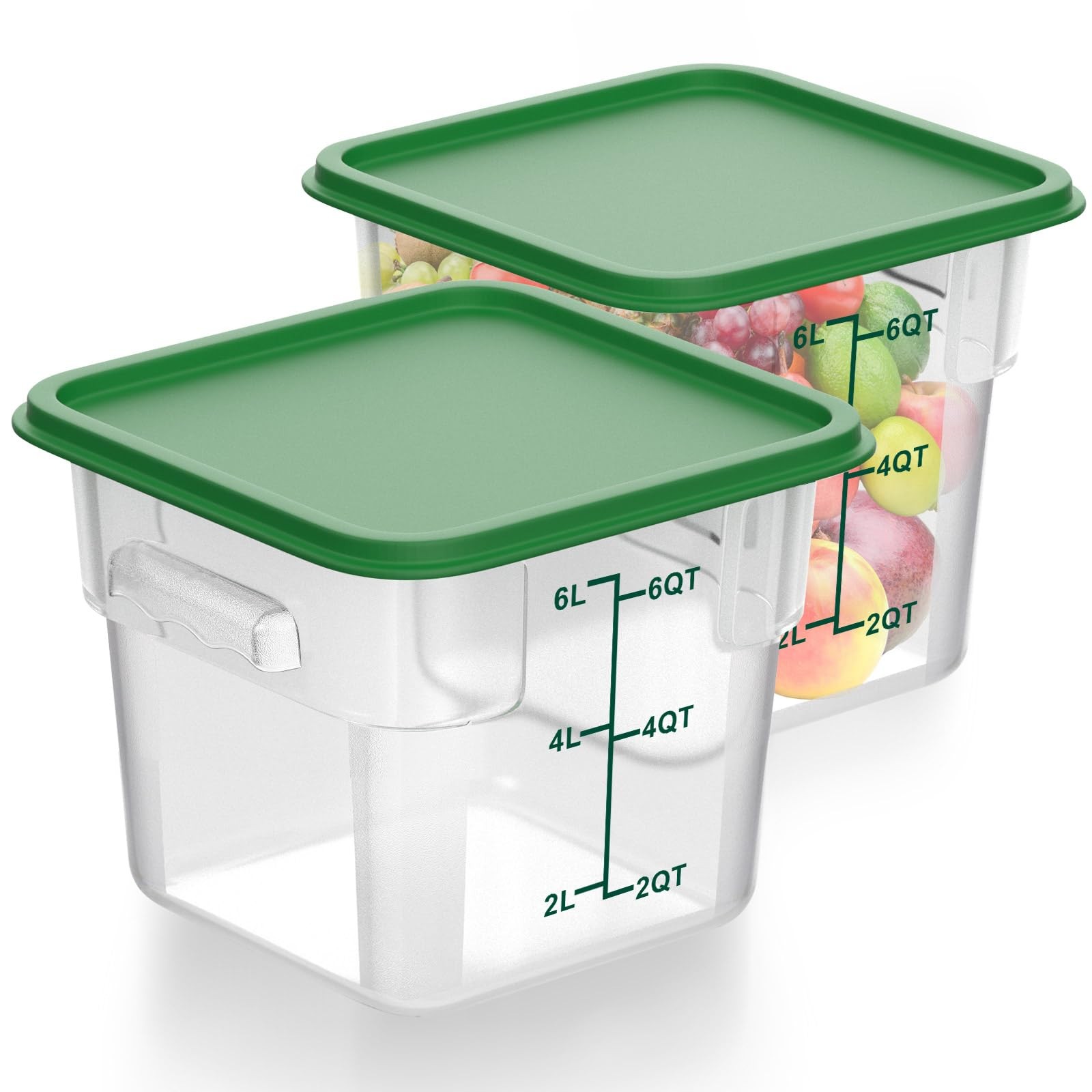 2 Pieces Square Food Storage Containers Polycarbonate Clear food Container wi…