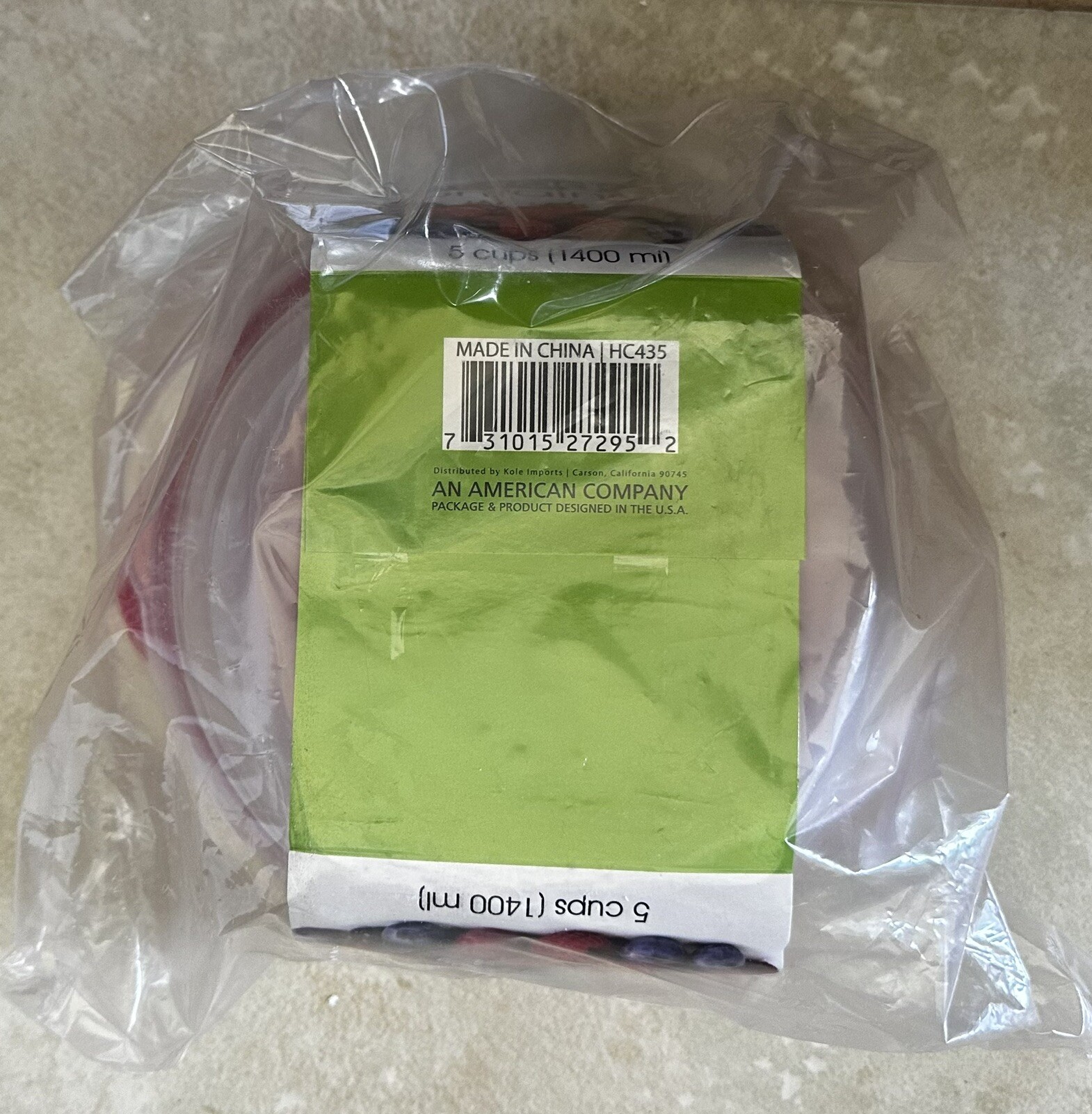 Large 2 Pack Plastic Storage Containers, 5 Cup, 1400 Ml, Brand New, Set of 3