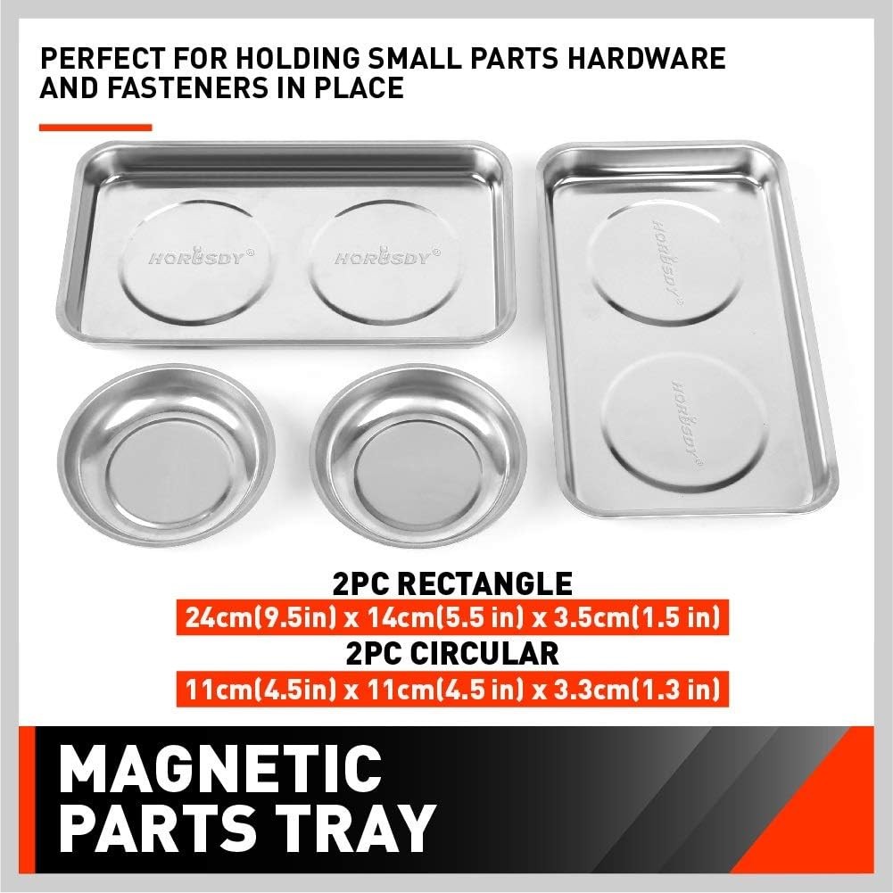HORUSDY 9.5×5.5 Inch Magnetic Tray 4 Piece Set