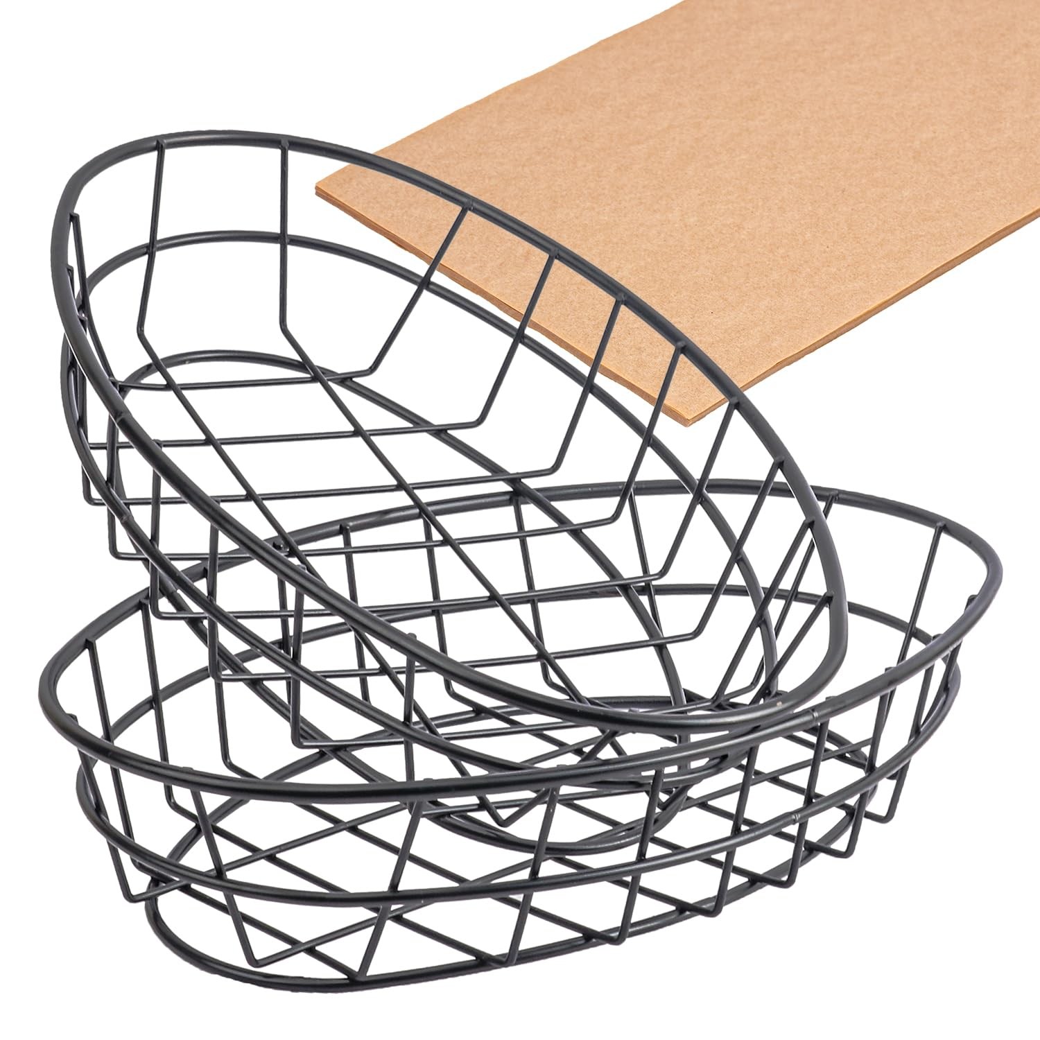 Oval Wire Bread Basket Metal Fast Food Basket for Home & Kitchen, Serving