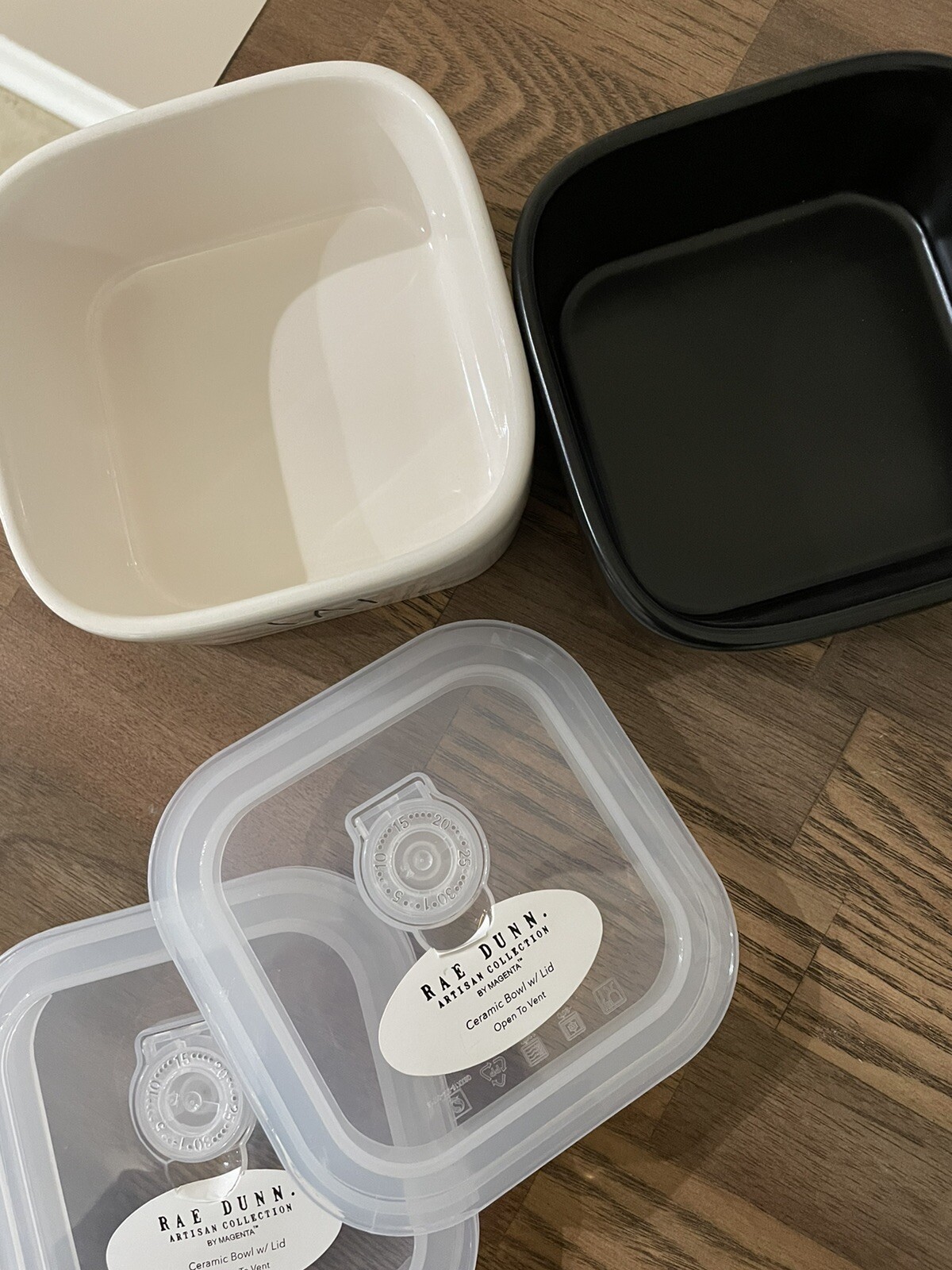 Rae Dunn Artisan Collection Ceramic Storage Containers with Lid- Set of 2