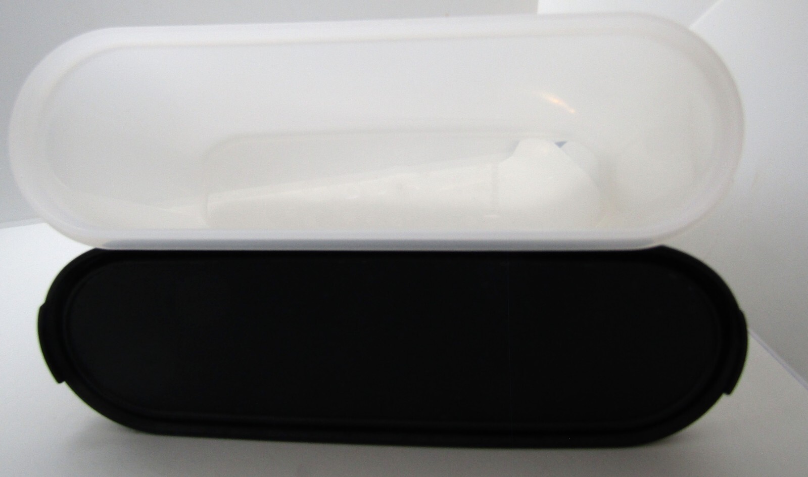 Vintage Tupperware Black Lidded Modular Storage Container, 2401B-1.
